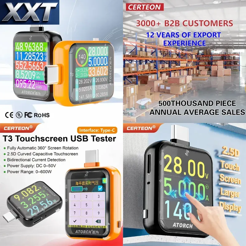 Power Tools Types - XXT T3 USB C 전력계 테스터