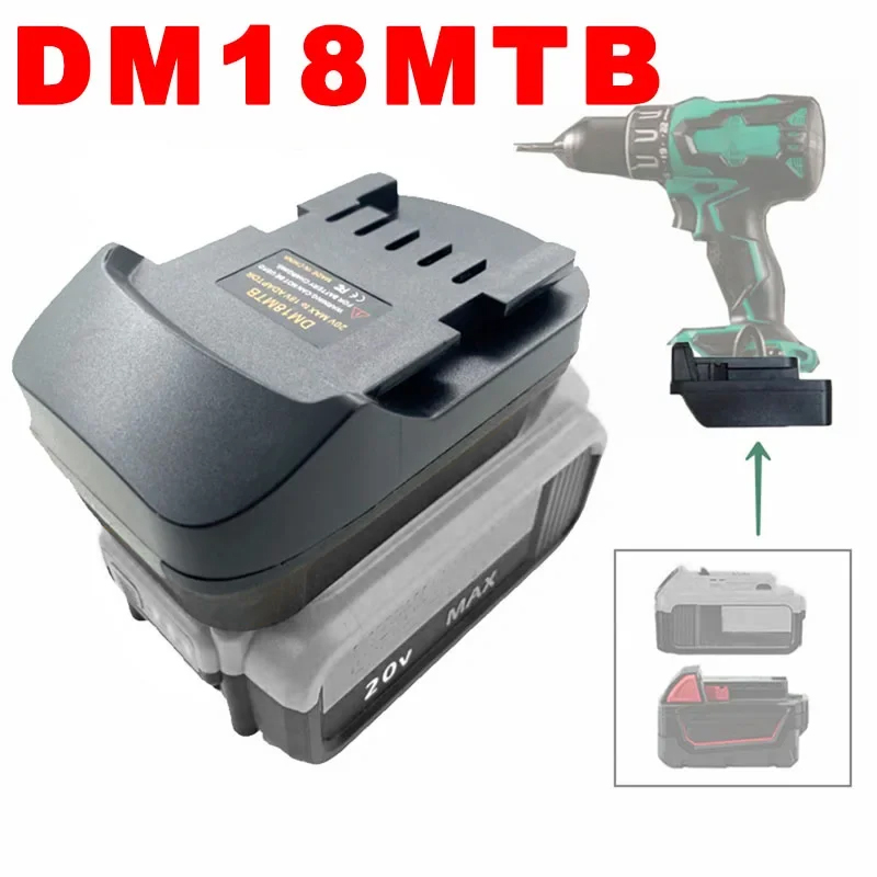 Power Tools Dewalt - 디월트 밀워키용 DM18MTB 배터리 어댑터 컨버터,