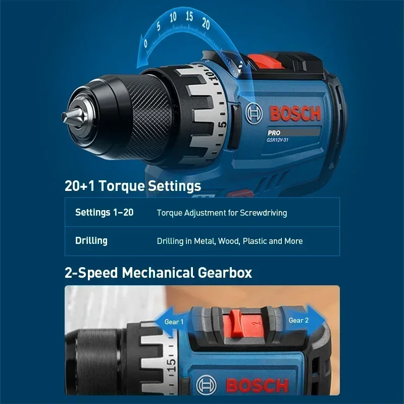 BOSCH GSR12V-31 무선 전기 드릴 드라이버  - Power Tools Kits 리뷰 및 가격