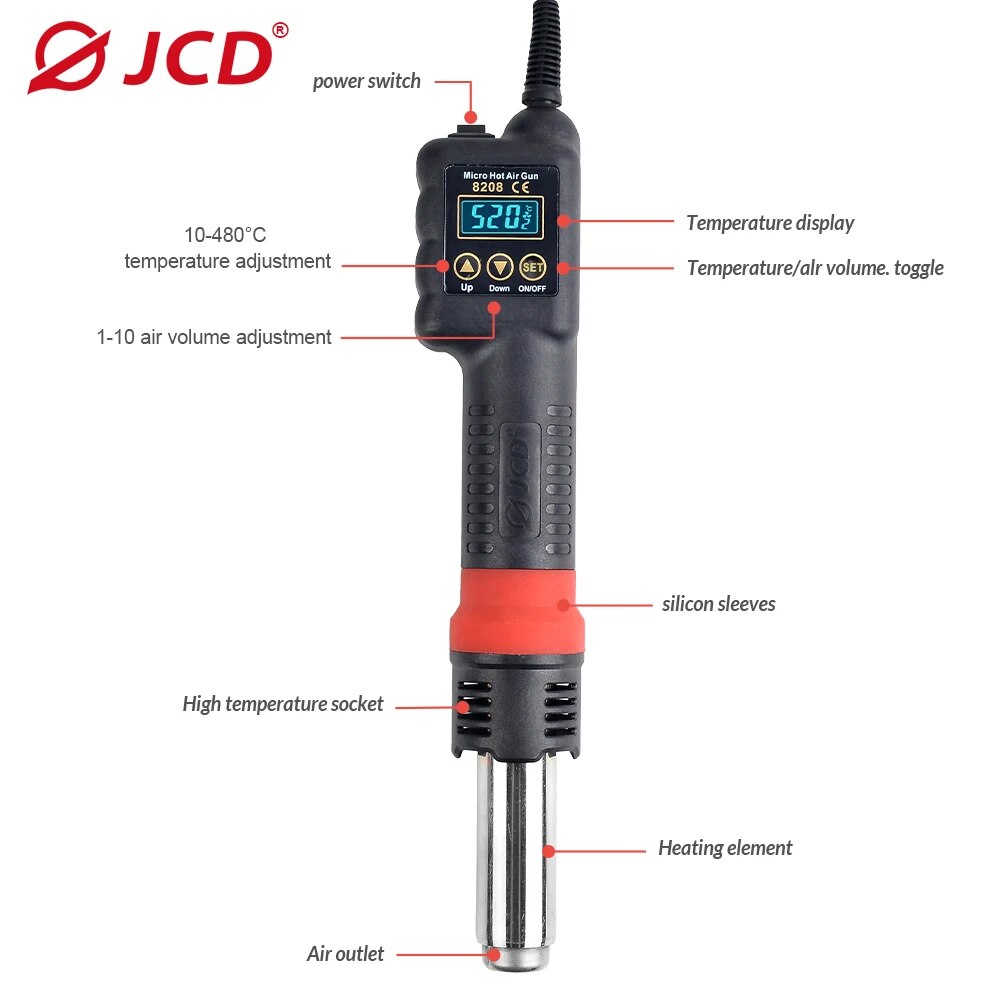 JCD 마이크로 핫 에어 건 8208, 납땜 용접 재작 - Heat Gun Variable 리뷰 및 가격