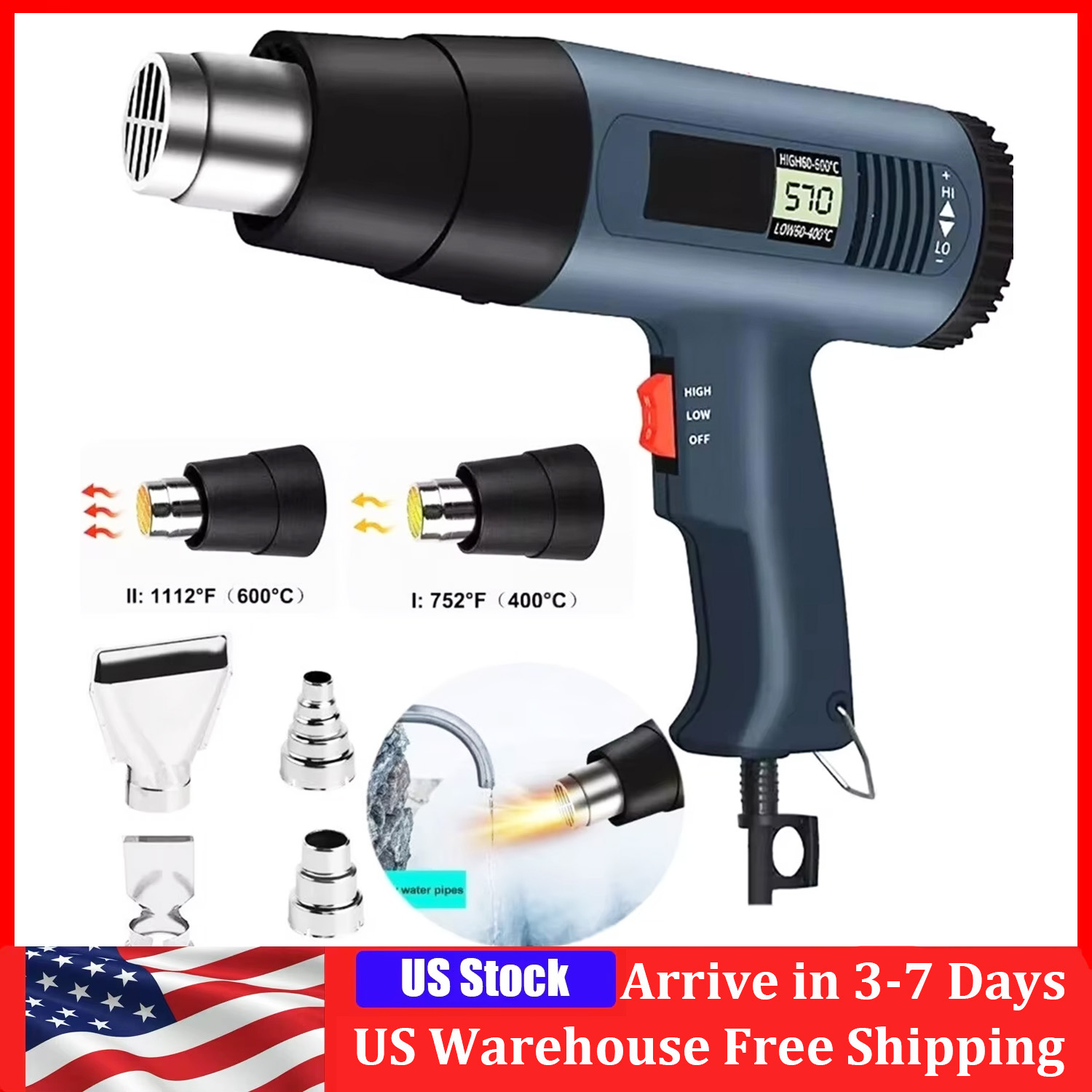 2000W 전기 열풍기 LCD 디스플레이 조절 가능한  - Heat Gun Variable 리뷰 및 가격