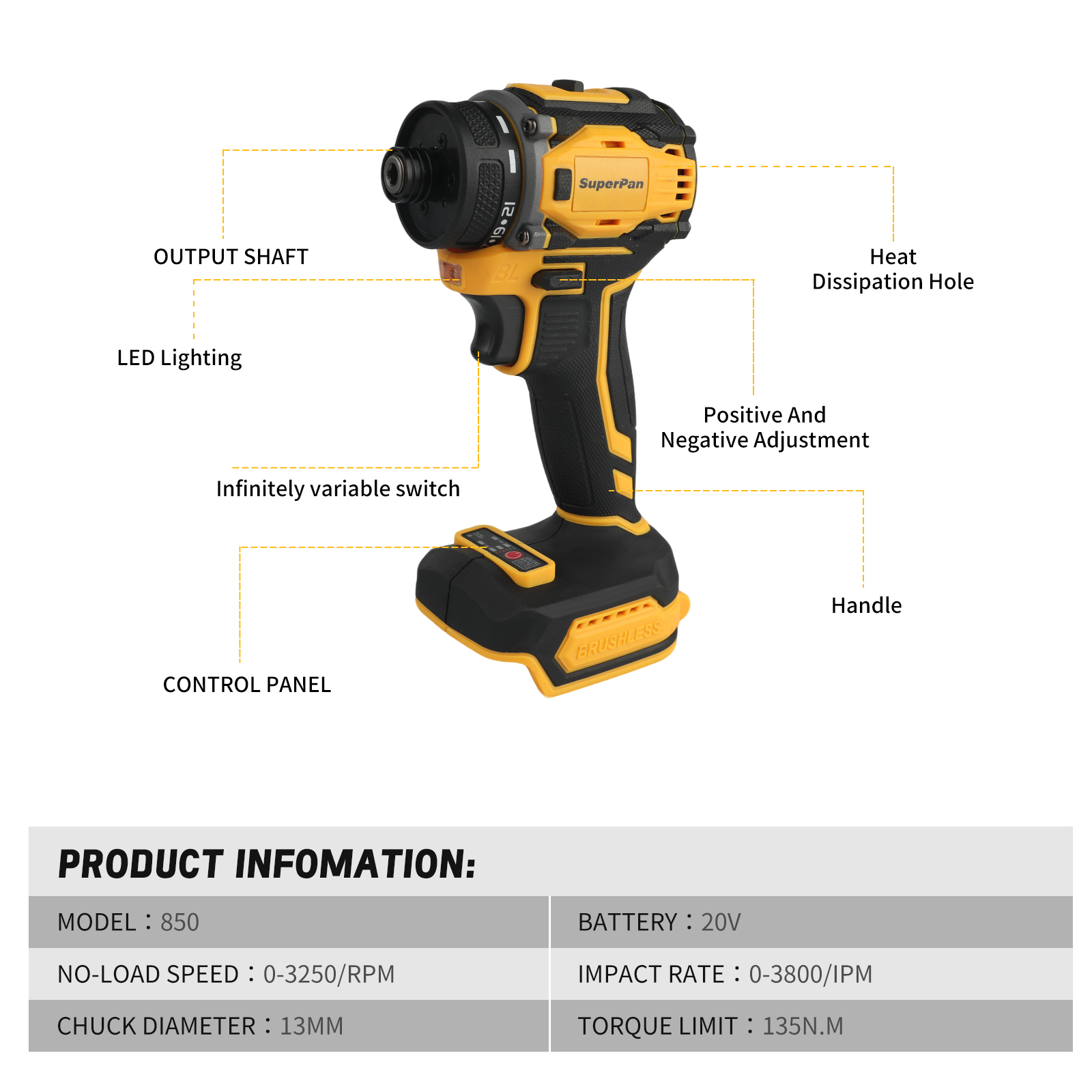 슈퍼팬 프로페셔널 브러시리스 무선 임팩트 드라이버, 디 - Power Tools Dewalt 리뷰 및 가격