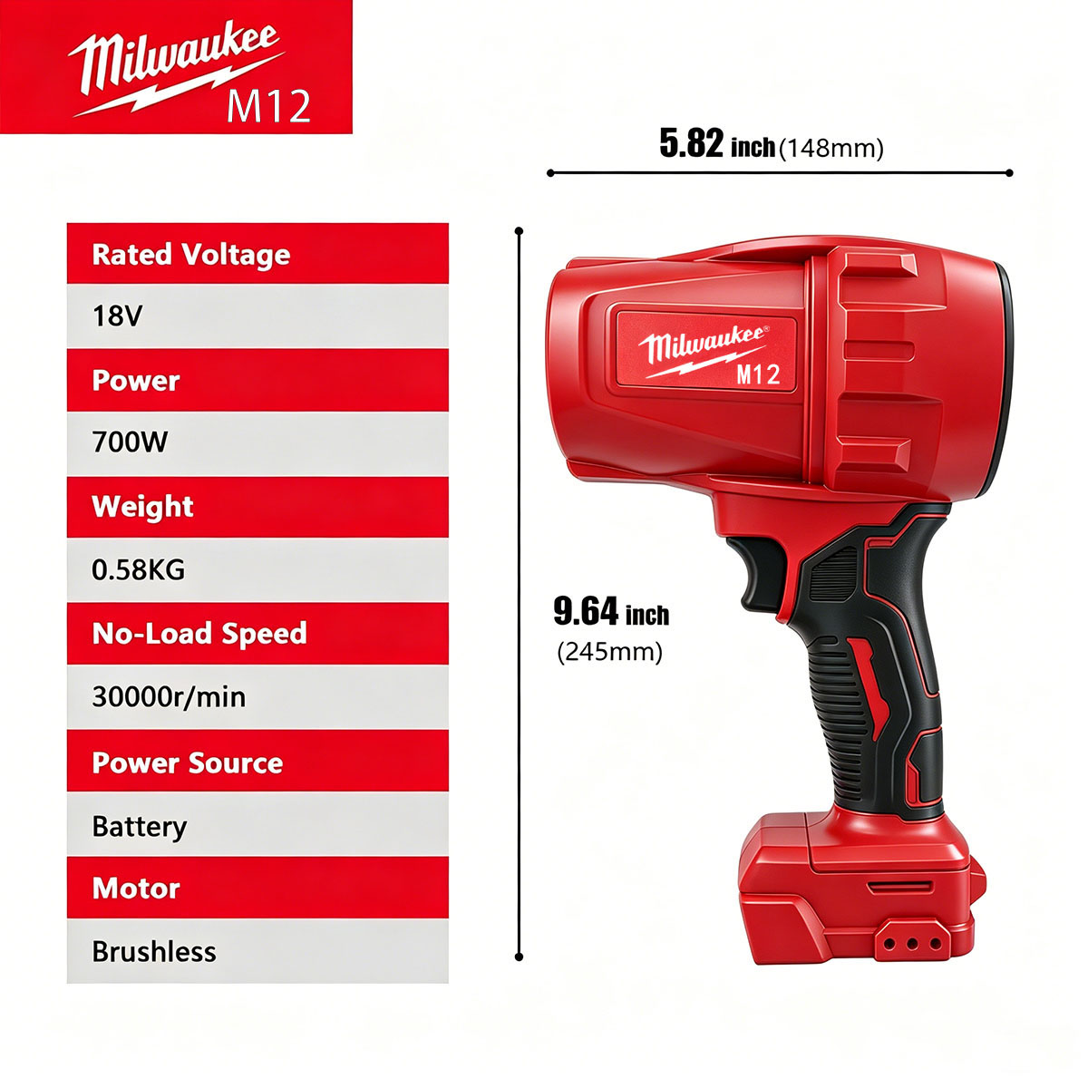 밀워키 M12 무선 블로워, 700W, 30000RPM - Milwaukee Drill M12 Fuel 리뷰 및 가격