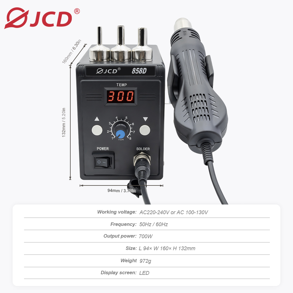 JCD 뜨거운 공기 총 858D 700W BGA 재 작 - Heat Gun Variable 리뷰 및 가격