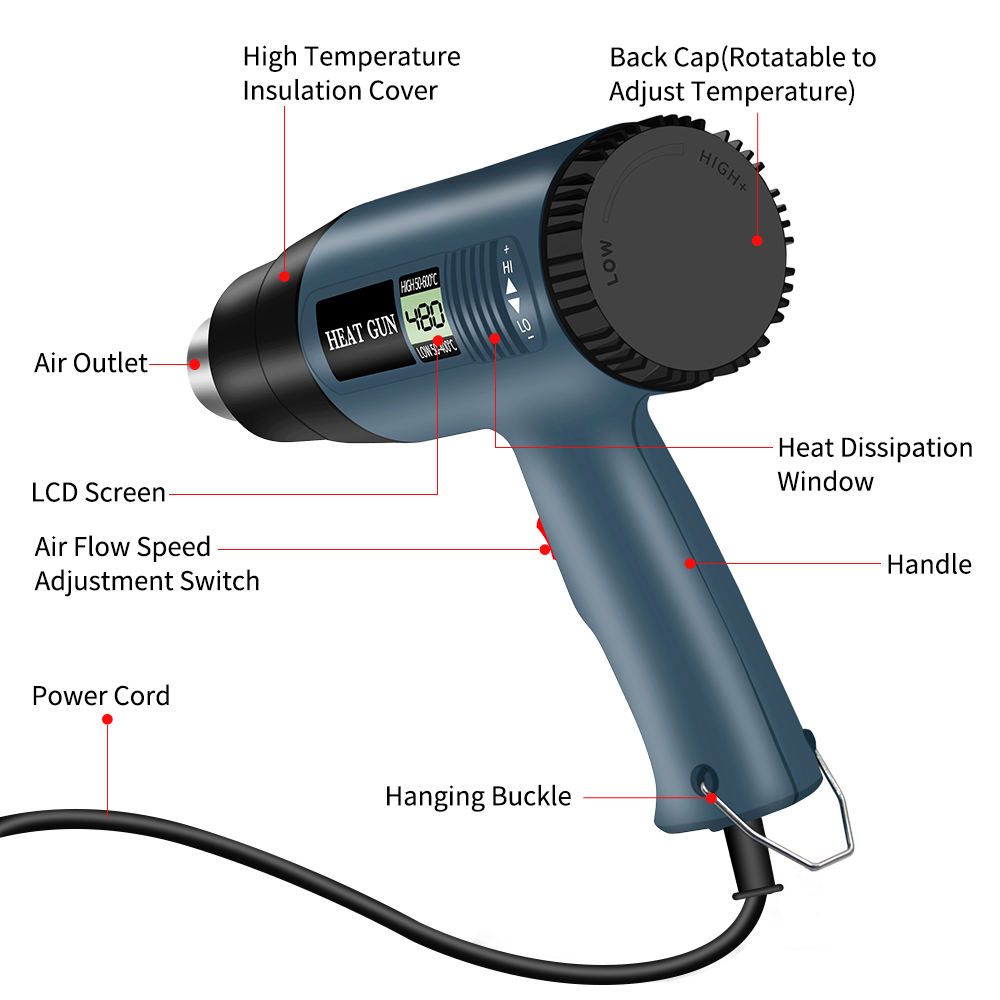 2000와트 고속 가열, 온도 조절 가능, 2단계 풍속 - Heat Gun Variable 리뷰 및 가격